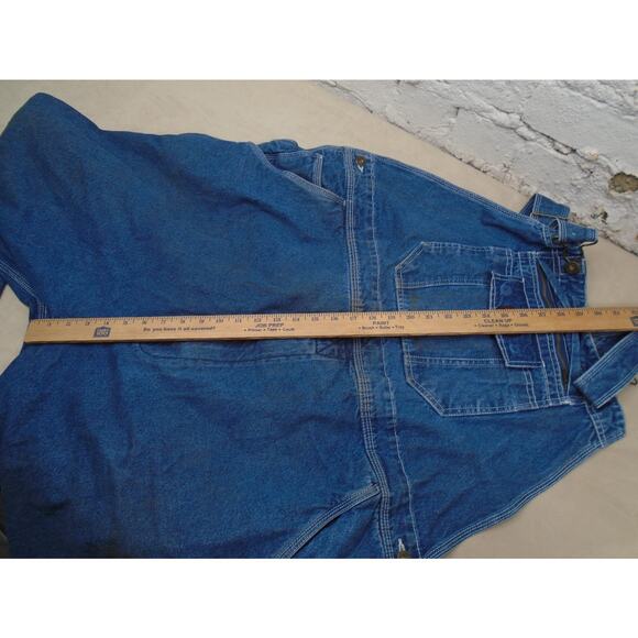 Five Brothers Carpenter Bib Overalls Mens 50x30 Blue Denim Workwear Carpenter - Picture 6 of 14